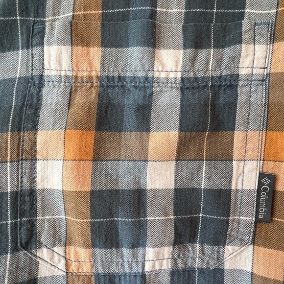 Columbia Shirt Plaid Hardy Ridge Long Sleeve Regular Fit Blue Orange XL 1707631 - Picture 9 of 13